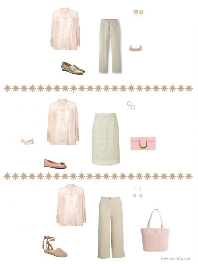 9. 3 ways to wear a pink print blouse