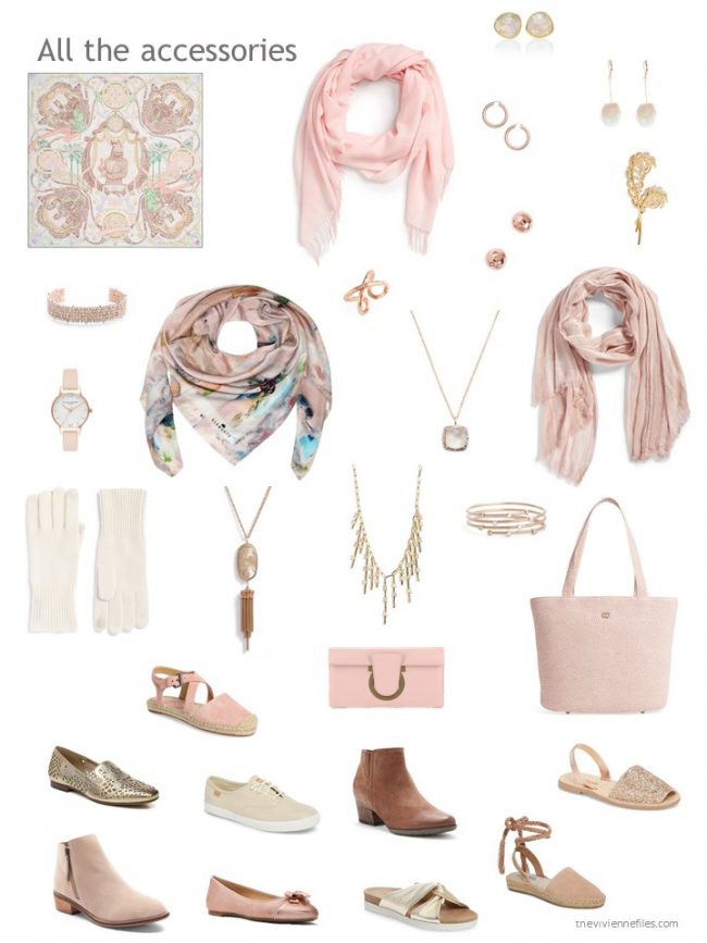 9. accessory wardrobe based on pink and ivory