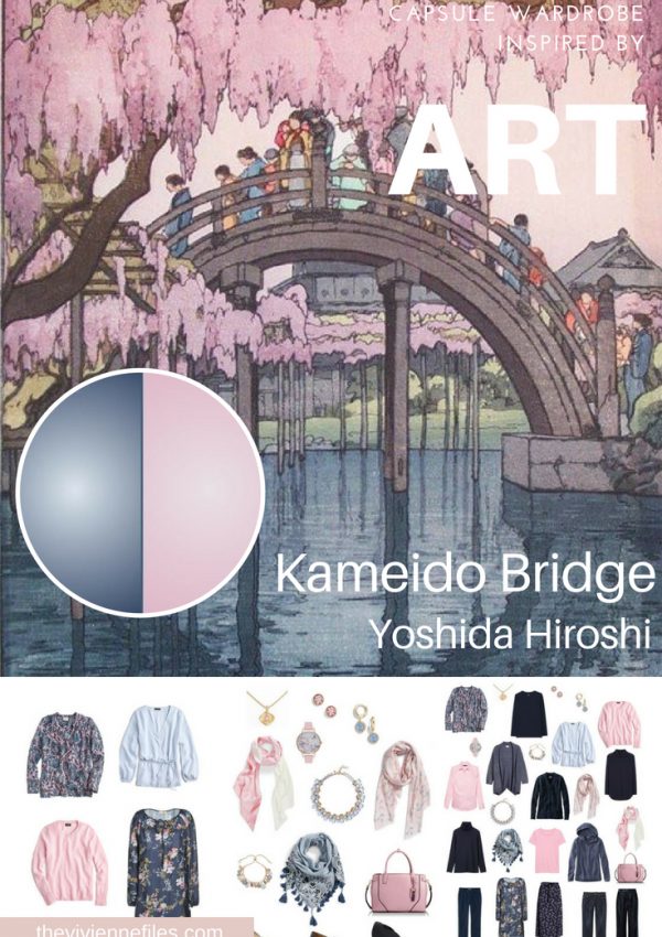 PROJECT 333 TRAVEL CAPSULE WARDROBE INSPIRED BY KAMEIDO BRIDGE BY YOSHIDA HIROSHI