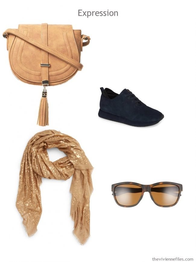 10. Expression Accessories in navy and camel