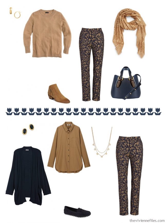 14. 2 ways to wear printed pants from a capsule wardrobe