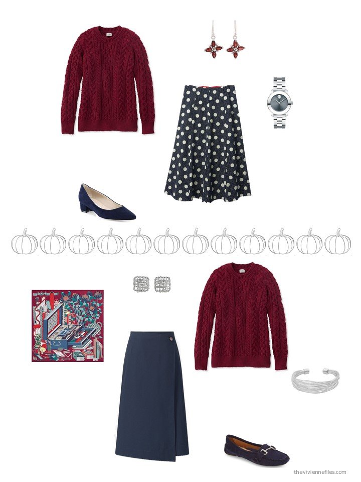 17. 2 ways to wear a burgundy sweater