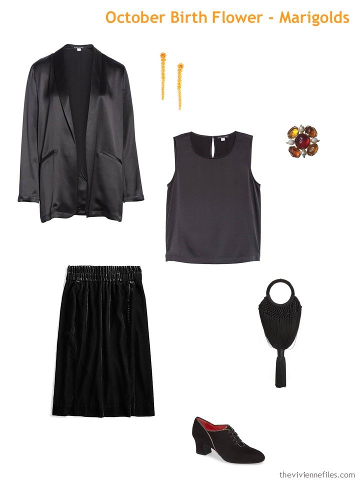 2. black with marigold accents