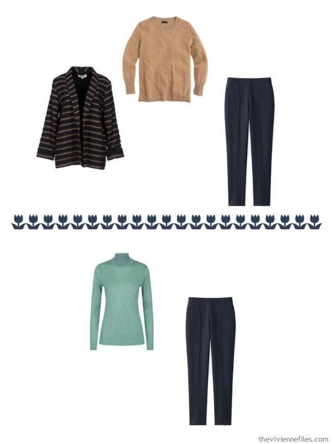 22. 2 ways to wear navy pants from a capsule wardrobe