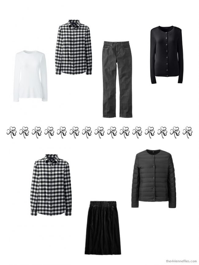 3. 2 ways to wear a black & white checked flannel shirt