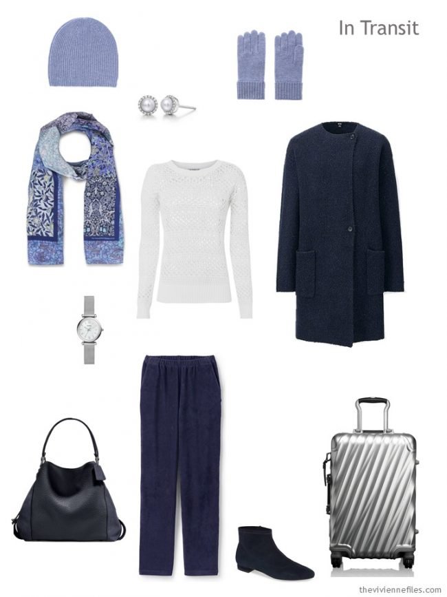 3. navy and white travel outfit