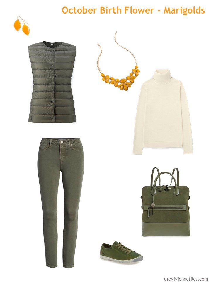 3. olive with marigold accents