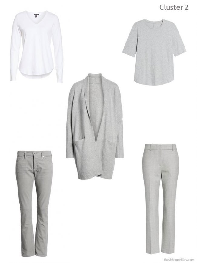 3. wardrobe cluster based on a grey cardigan