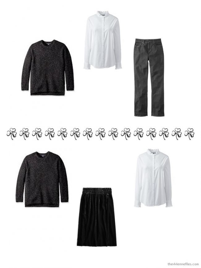 4. 2 ways to wear a tweed crewneck sweater