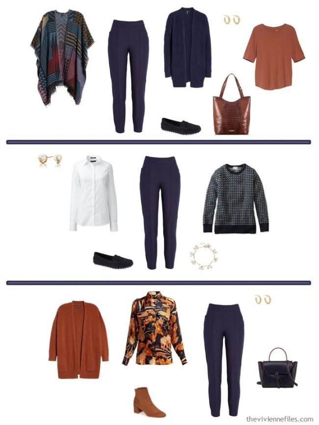 4. 3 ways to wear navy pants