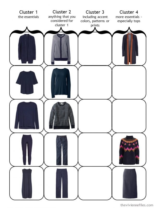 4. Starting a 4 Cluster Wardrobe with navy neutral