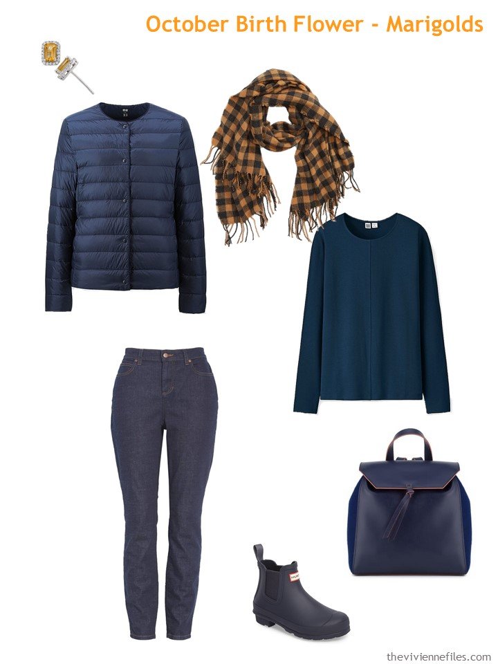 4. navy with marigold accents