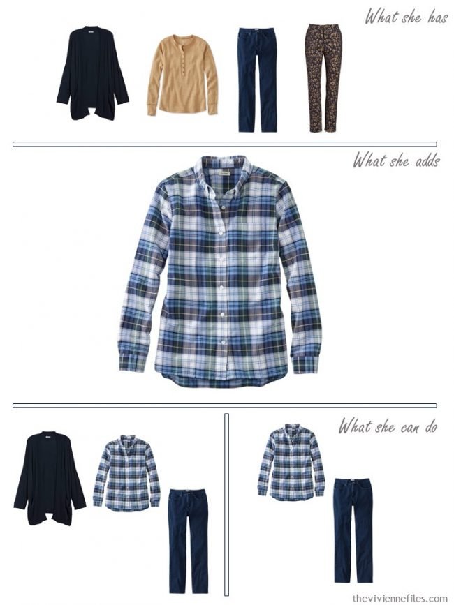 5. Adding a flannel shirt to a capsule wardrobe