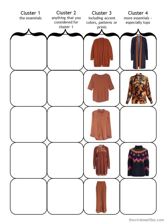 5. Starting a 4 Cluster Wardrobe with an accent of Nutmeg