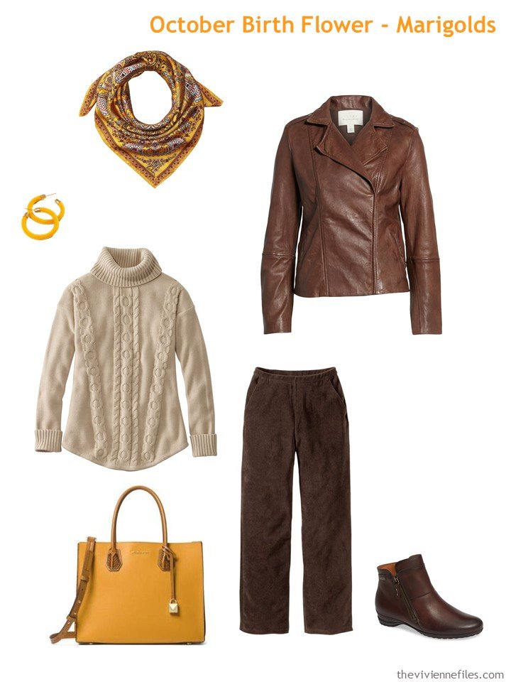 5. brown with marigold accents