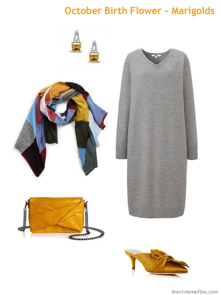 6. grey with marigold accents