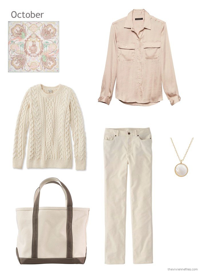 7. beige and blush October outfit