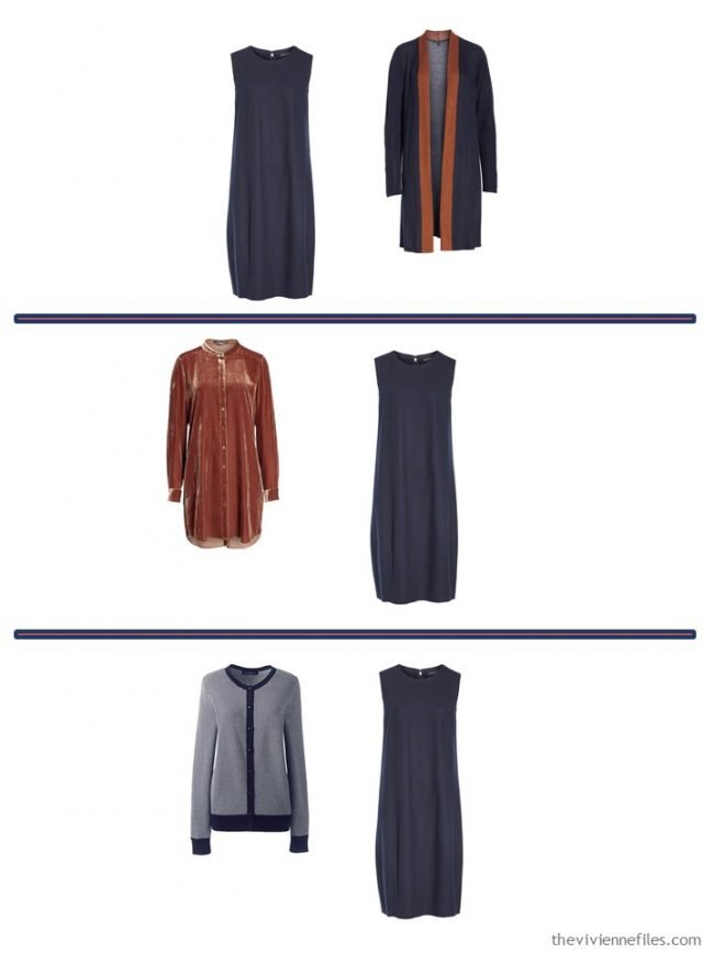 8. 3 ways to wear a navy dress from a 4 Cluster Wardrobe