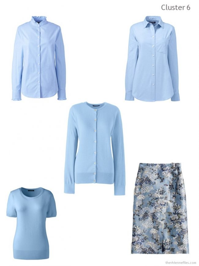 8. wardrobe cluster based on a blue cardigan