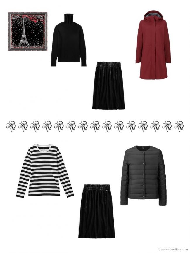 9. 2 ways to wear a black velvet skirt