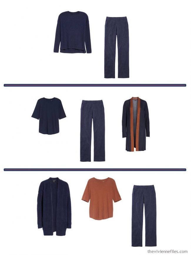 9. 3 ways to wear navy corduroy pants from a 4 Cluster Wardrobe