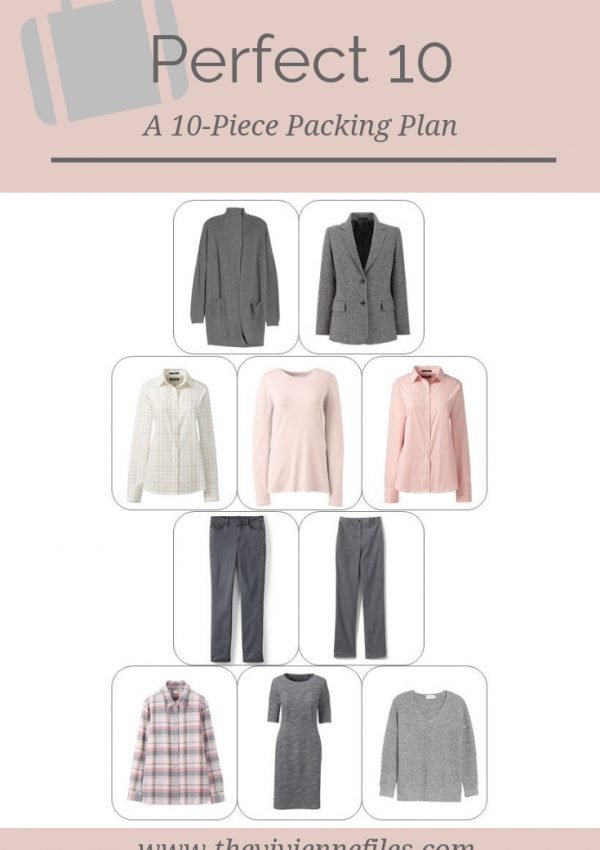 A TRAVEL WARDROBE 10-PIECE PACKING PLAN