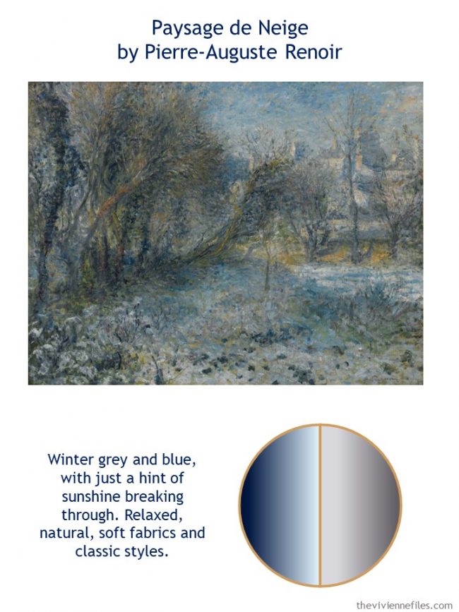 2. Paysage de Neige by Renoir with style guidelines and color palette