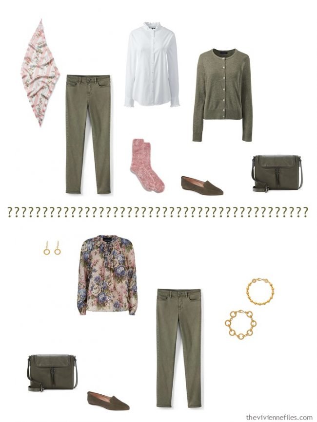 6. 2 ways to wear olive pants from a capsule wardrobe