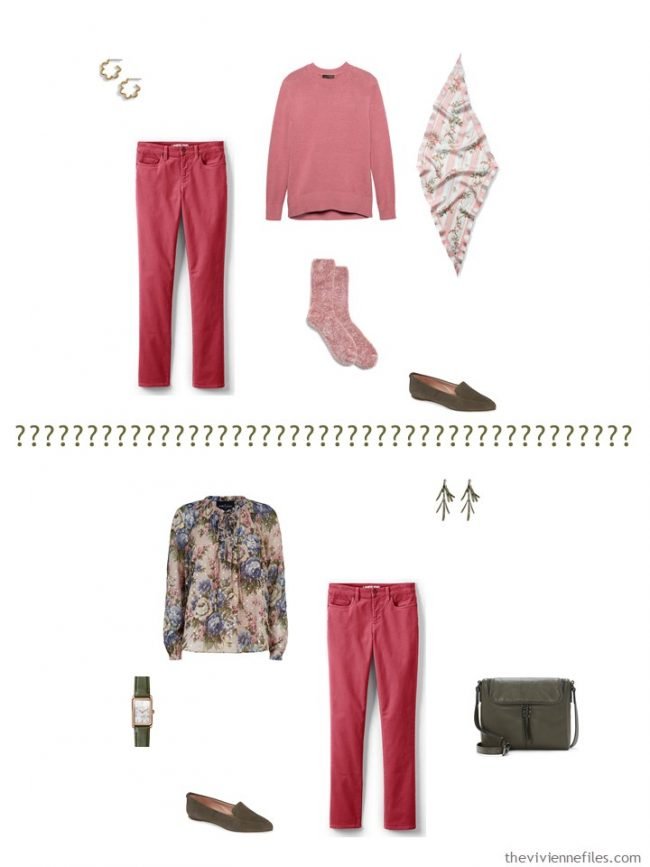 8. 2 ways to wear pink jeans from a capsule wardrobe