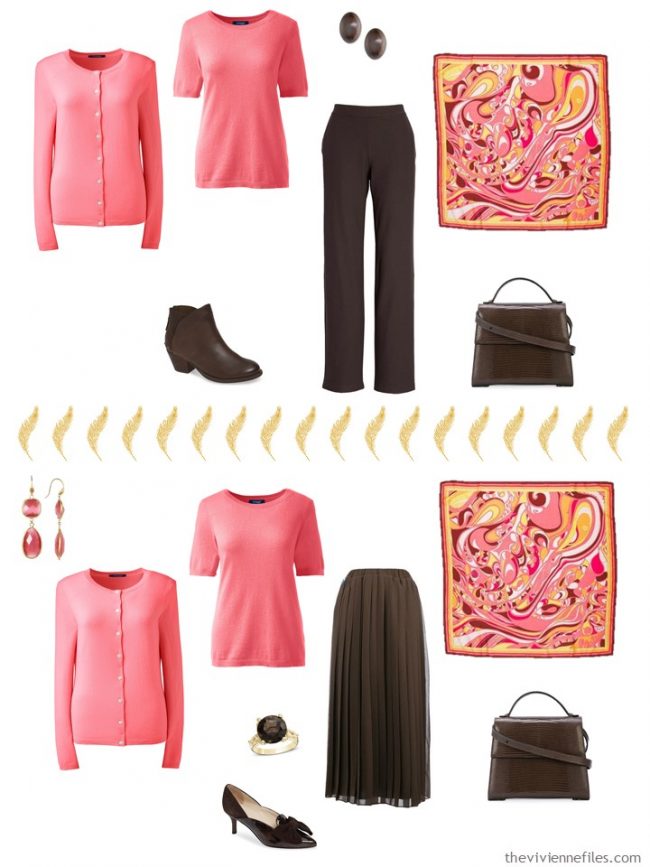 8. 2 ways to wear pink sweaters from a capsule wardrobe