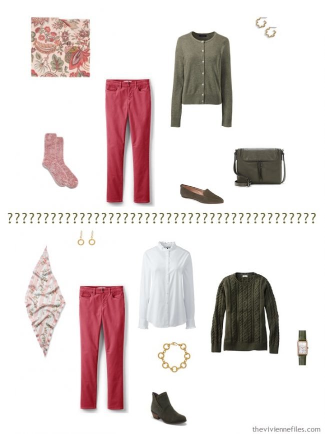 9. 2 ways to wear pink jeans from a capsule wardrobe