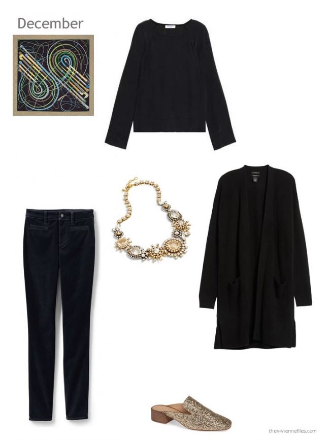 1. black dressy outfit for December