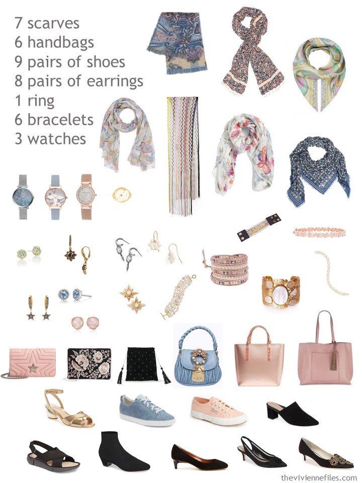 10. accessories for a black and pastel wardrobe