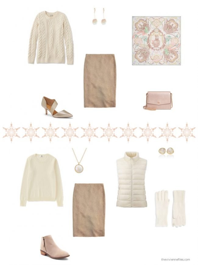 11. 2 ways to wear a gold skirt from a capsule wardrobe