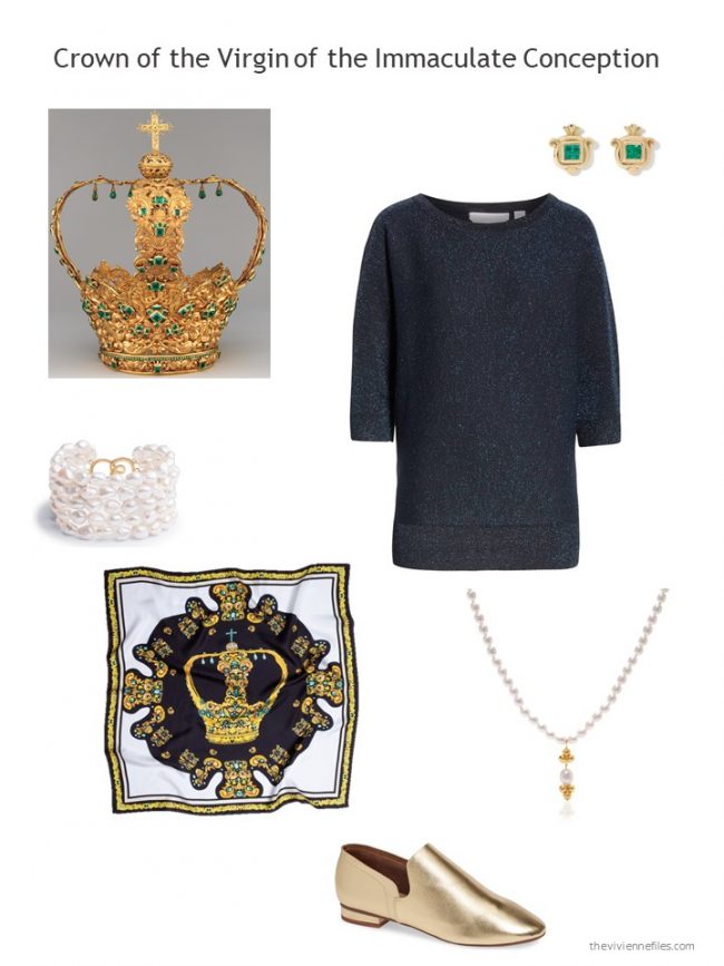 12. navy metallic top and related accessories