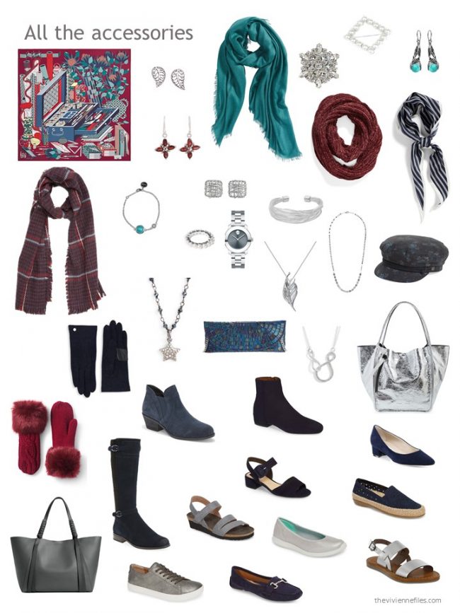 14. accessories for a capsule wardrobe based on navy and grey