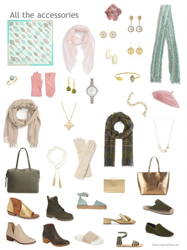 15. accessories for an olive and beige capsule wardrobe