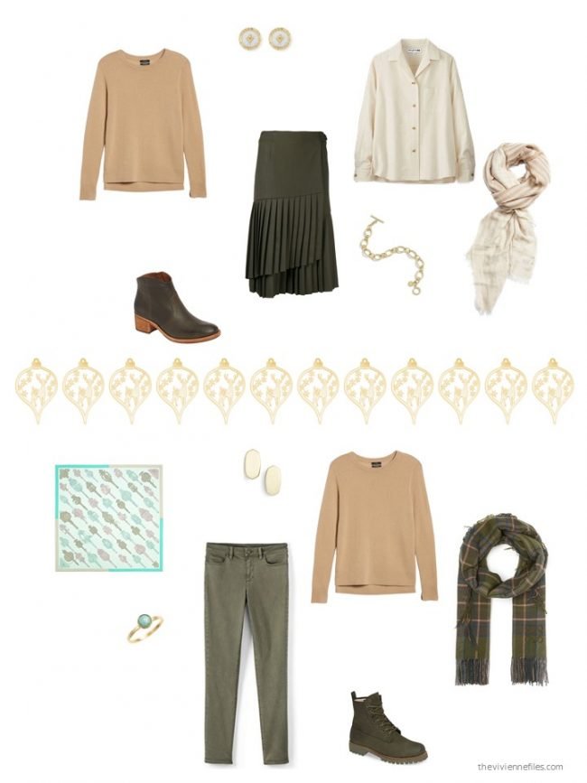 21. 2 ways to wear a camel sweater from a capsule wardrobe