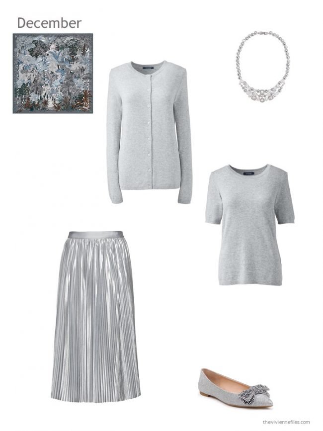 23. grey and silver holiday outfit