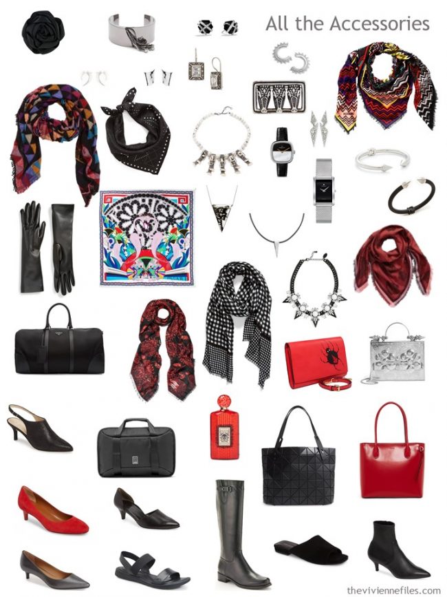 8. Accessory Wardrobe in black, white, red and blue