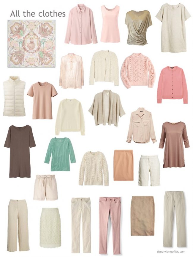 8. capsule wardrobe based on beige and pink