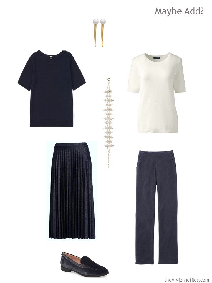 9. navy and ivory additions to a capsule wardrobe