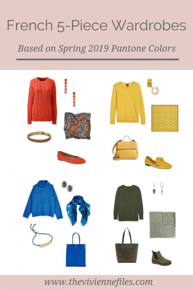 FRENCH 5-PIECE WARDROBES BASED ON PANTONE SPRING 2019 COLORS