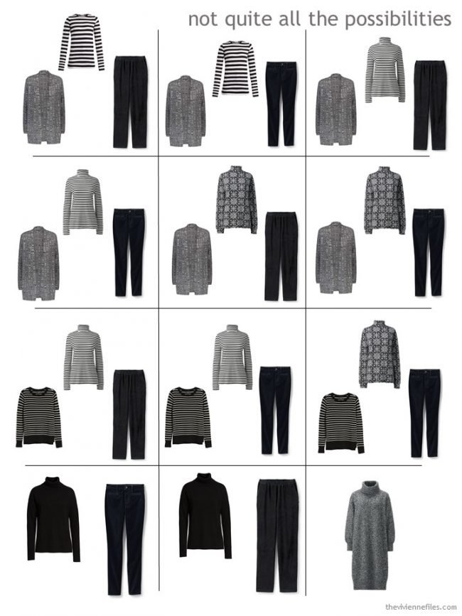 10. a dozen outfits from a 9-piece travel capsule wardrobe