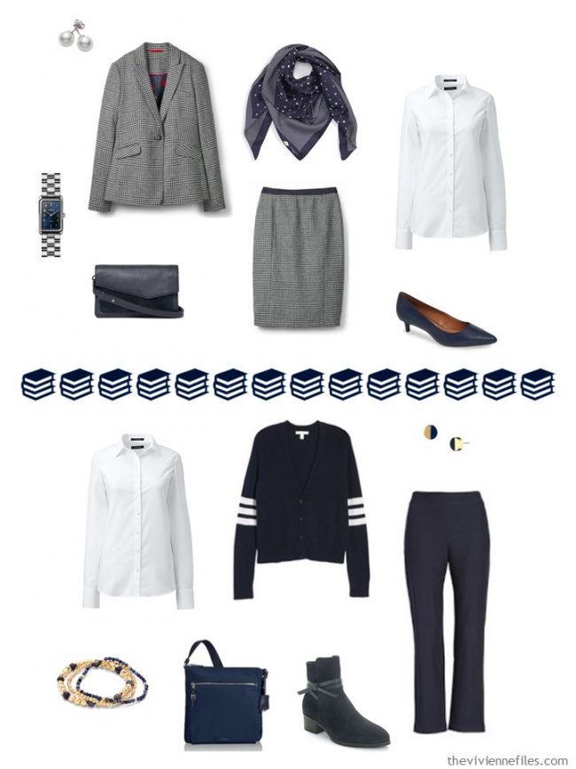 13. 2 ways to wear a white shirt in a navy and white capsule wardrobe