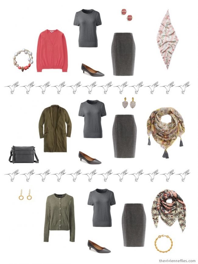 15. 3 ways to wear a grey skirt in a capsule wardrobe