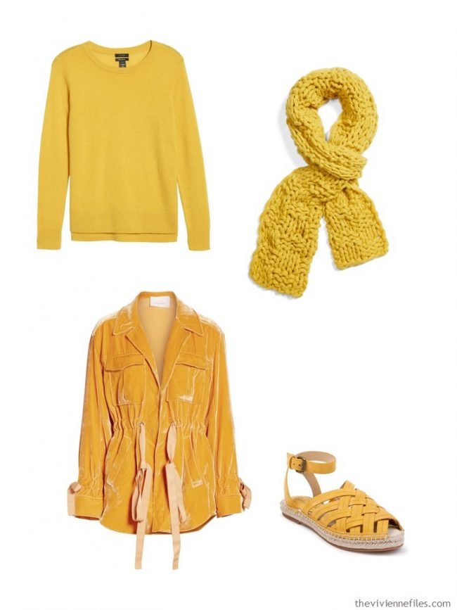 3. adding goldenrod accents to a wardrobe