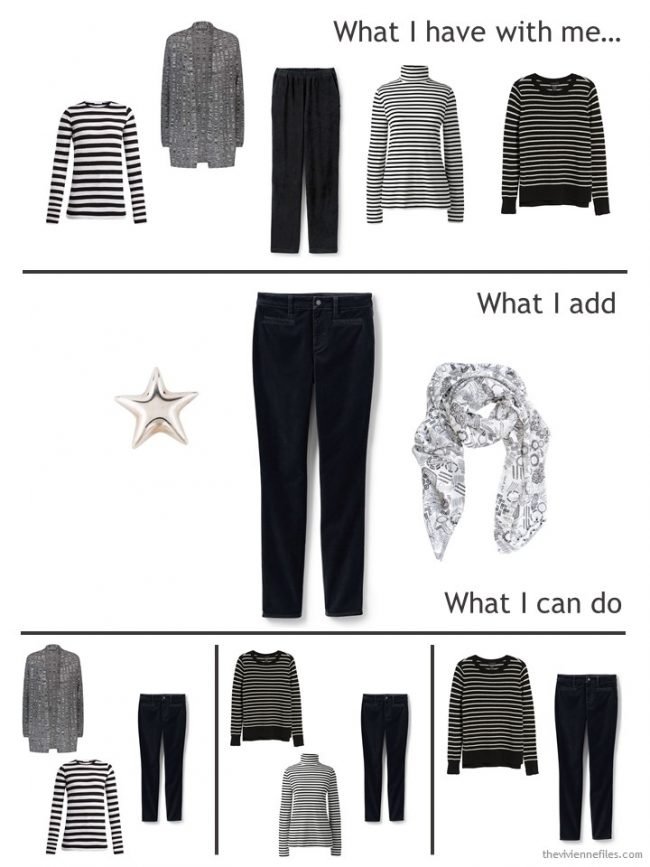 4. adding velvet jeans to a travel capsule wardrobe