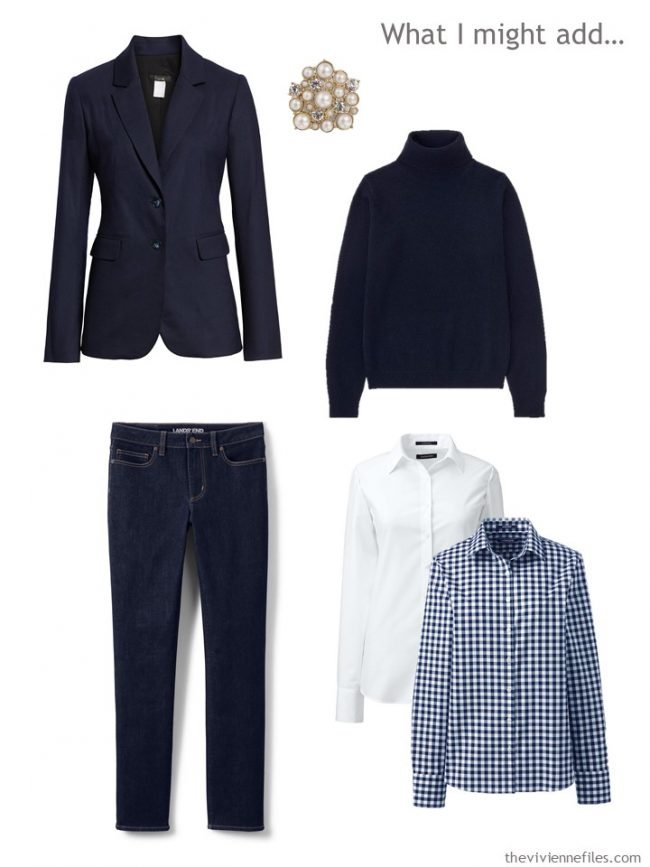 9. possible additions to a navy and white capsule wardrobe