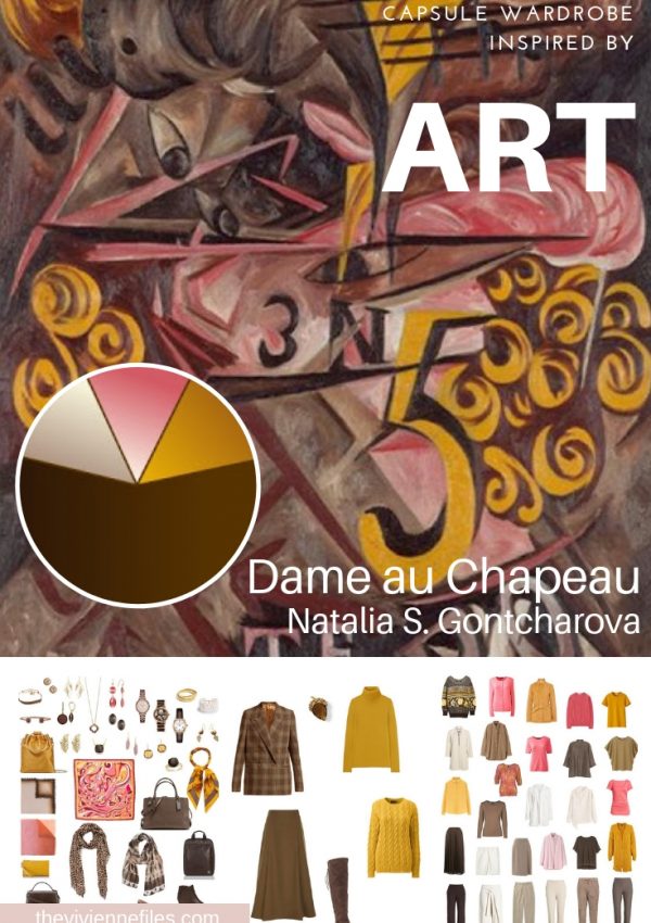 CREATE A TRAVEL CAPSULE WARDROBE INSPIRED BY “DAME AU CHAPEAU” BY NATALIA GONTCHAROVA